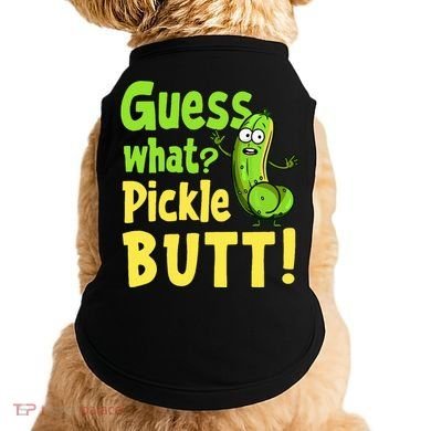 Guess What Pickle Butt! Funny Cucumber Meme Pickle Joke Doggie Tank