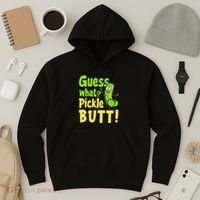 Guess What Pickle Butt! Funny Cucumber Meme Pickle Joke Hoodie thumb 3
