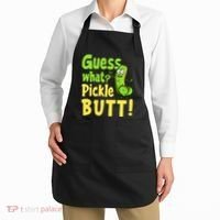 Guess What Pickle Butt! Funny Cucumber Meme Pickle Joke Apron thumb 2