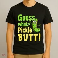 Guess What Pickle Butt! Funny Cucumber Meme Pickle Joke T-Shirt thumb 3