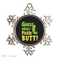 Guess What Pickle Butt! Funny Cucumber Meme Pickle Joke Ornament thumb 0