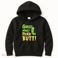 Guess What Pickle Butt! Funny Cucumber Meme Pickle Joke Kids Hoodie thumb 0