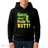 Guess What Pickle Butt! Funny Cucumber Meme Pickle Joke Kids Hoodie thumb 4