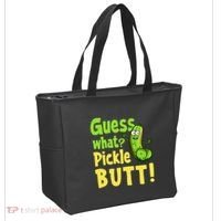 Guess What Pickle Butt! Funny Cucumber Meme Pickle Joke Tote Bag thumb 2