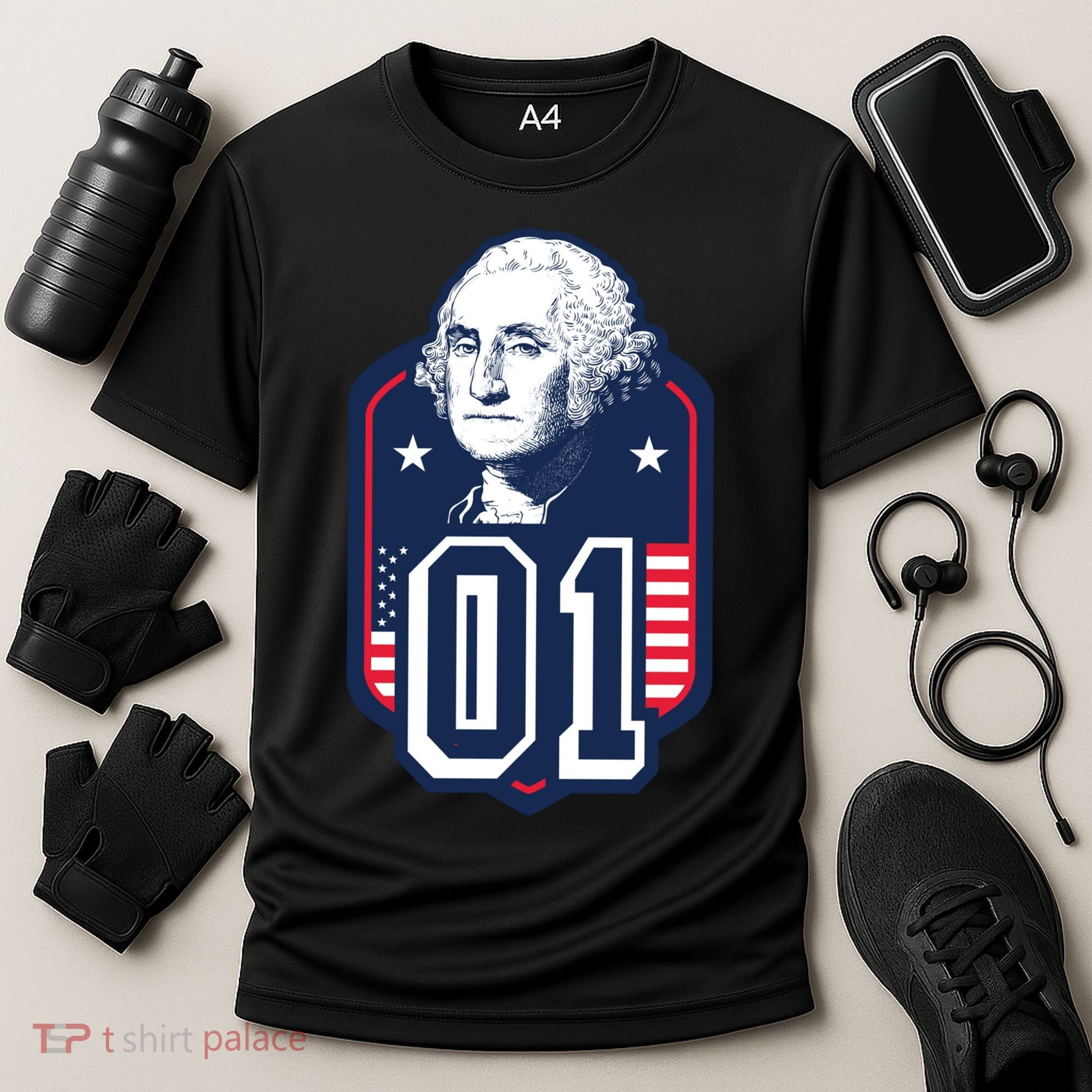 George Washington President Number 1 American Gift Cooling Performance Crew T-Shirt