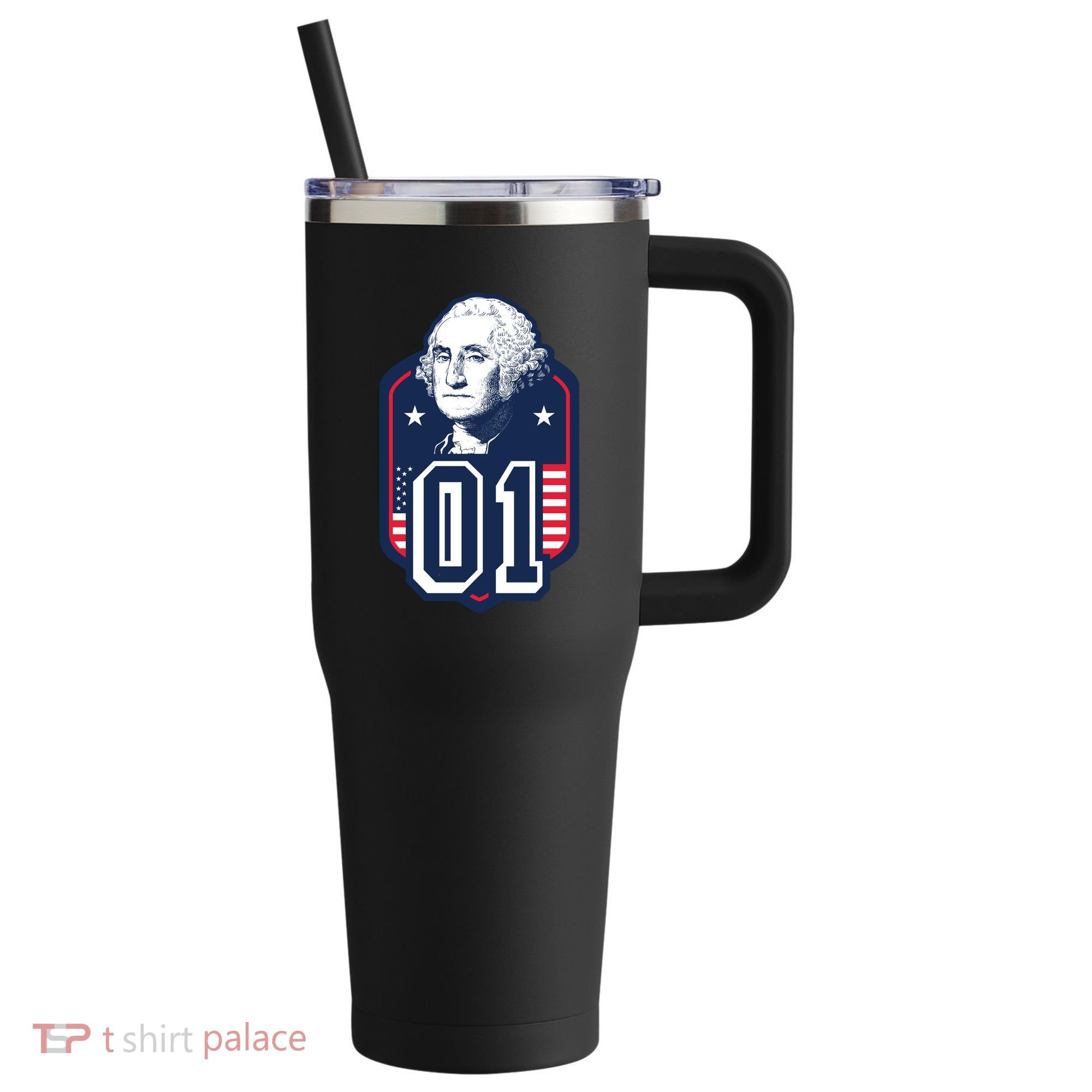 George Washington President Number 1 American Gift 40oz Vacuum Insulated Stainless Steel Travel Tumbler