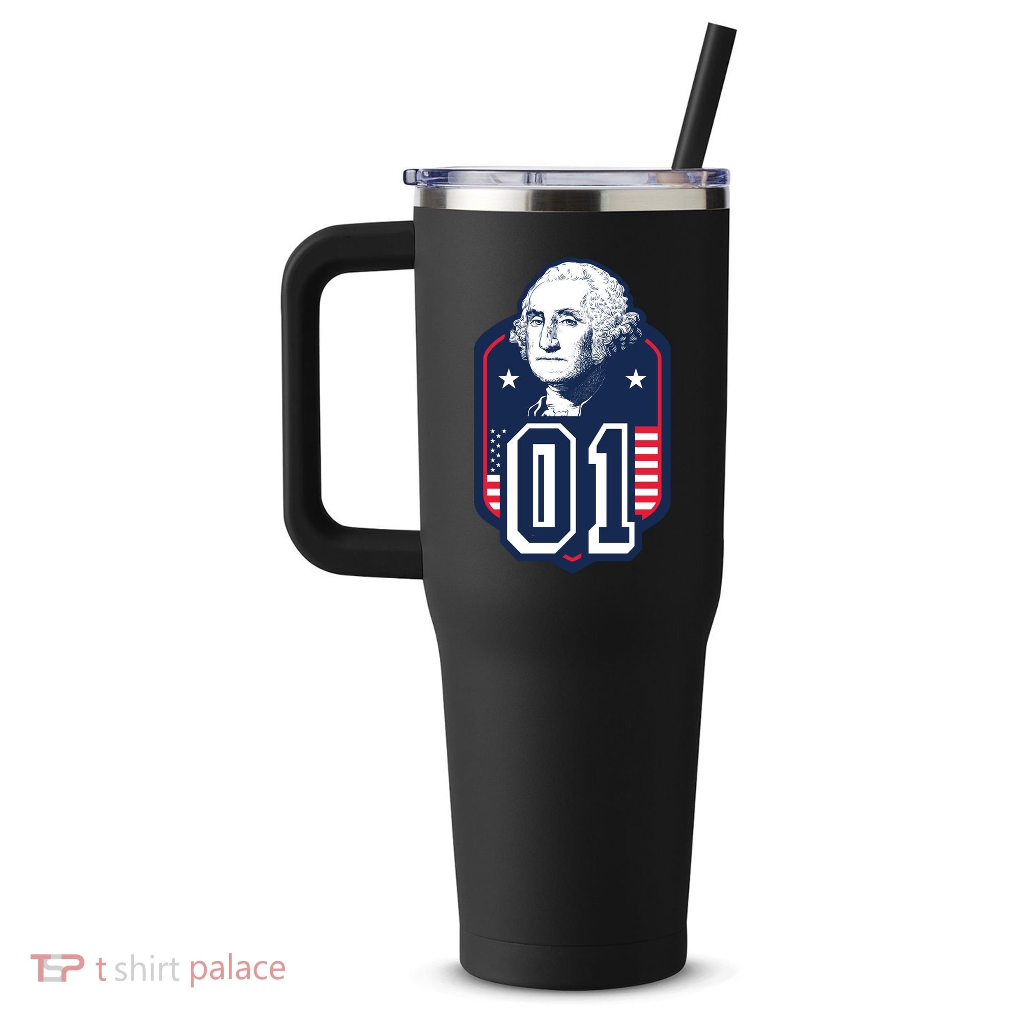 George Washington President Number 1 American Gift 40oz Vacuum Insulated Stainless Steel Travel Tumbler