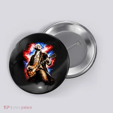 George Washington Playing Guitar Button