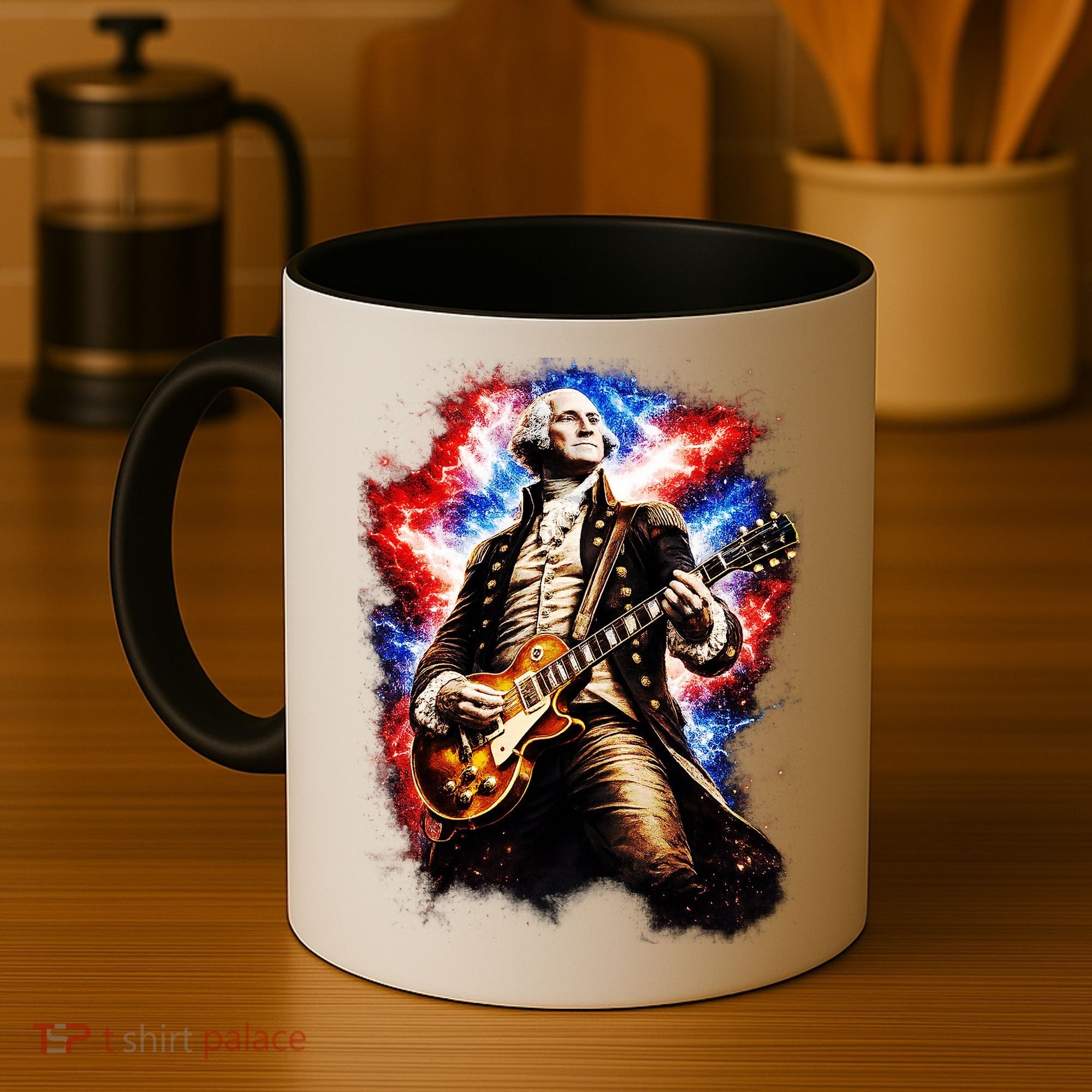 George Washington Playing Guitar Coffee Mug