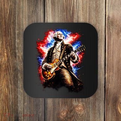 George Washington Playing Guitar Coaster