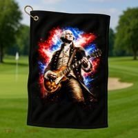 George Washington Playing Guitar Golf Towel thumb 1