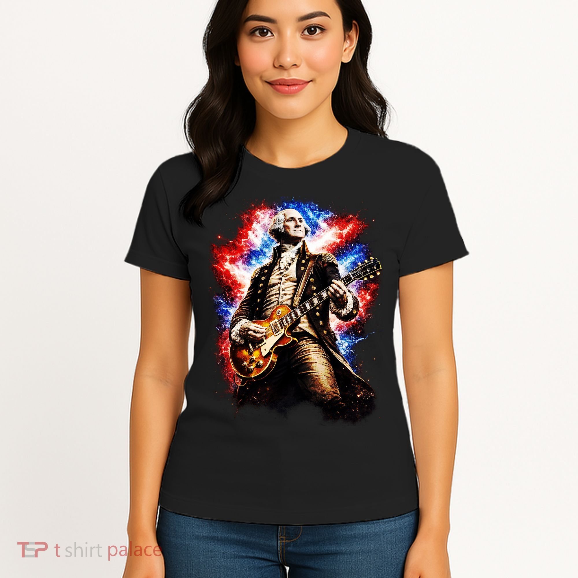 George Washington Playing Guitar Women's T-Shirt