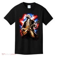 George Washington Playing Guitar Kids T-Shirt thumb 0