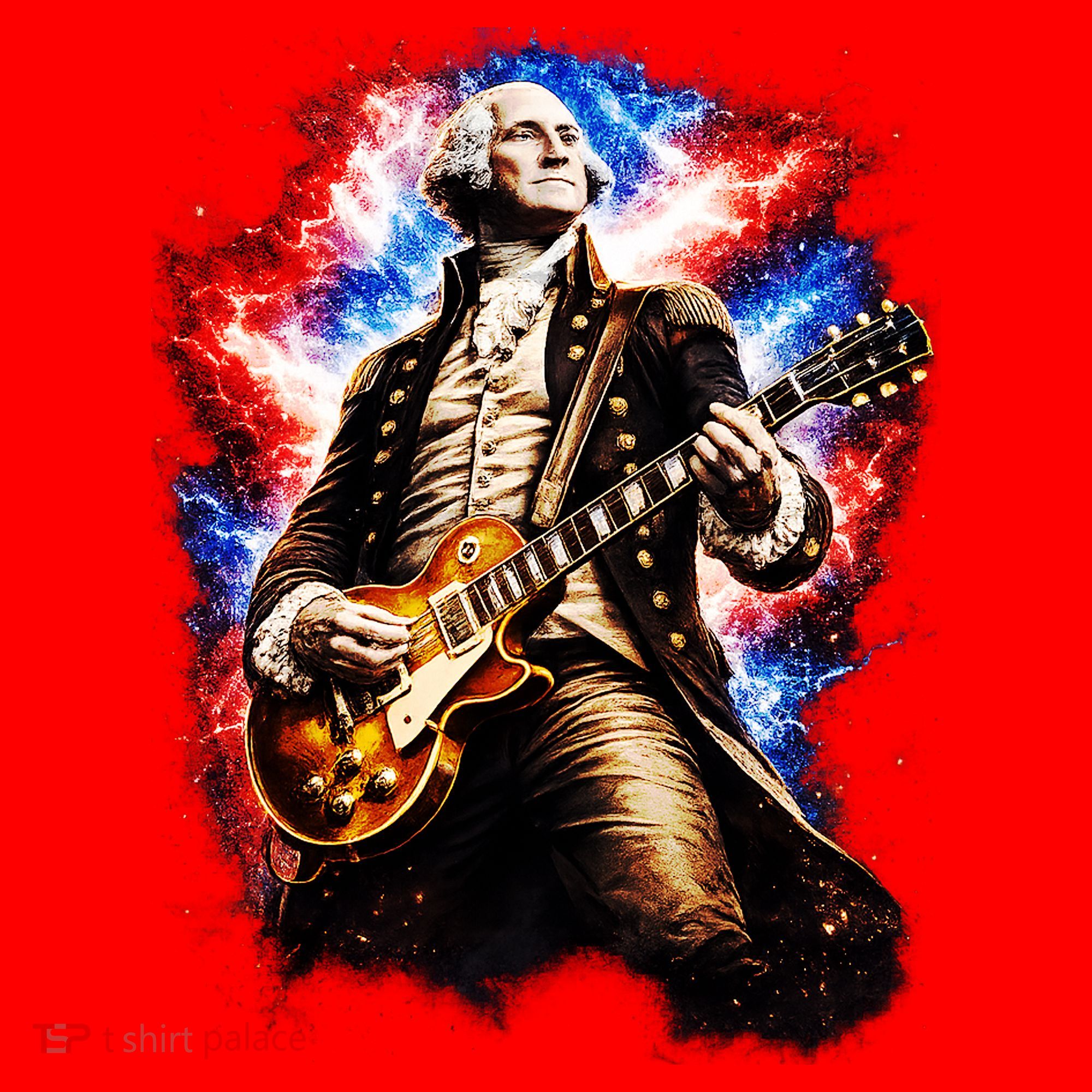 George Washington Playing Guitar Santa Hat