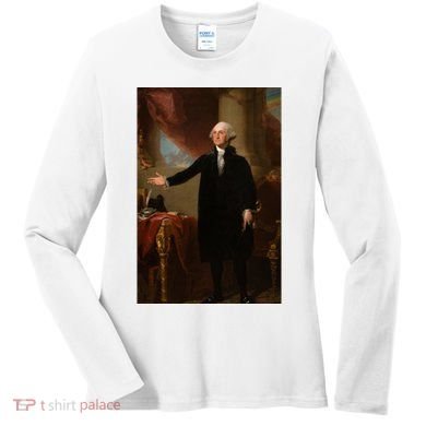 George Washington Portrait Women's Long Sleeve Shirt
