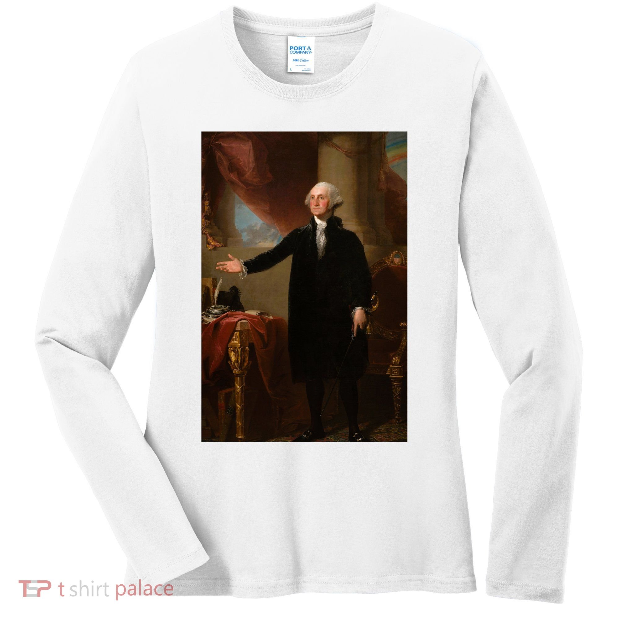 George Washington Portrait Women's Long Sleeve Shirt