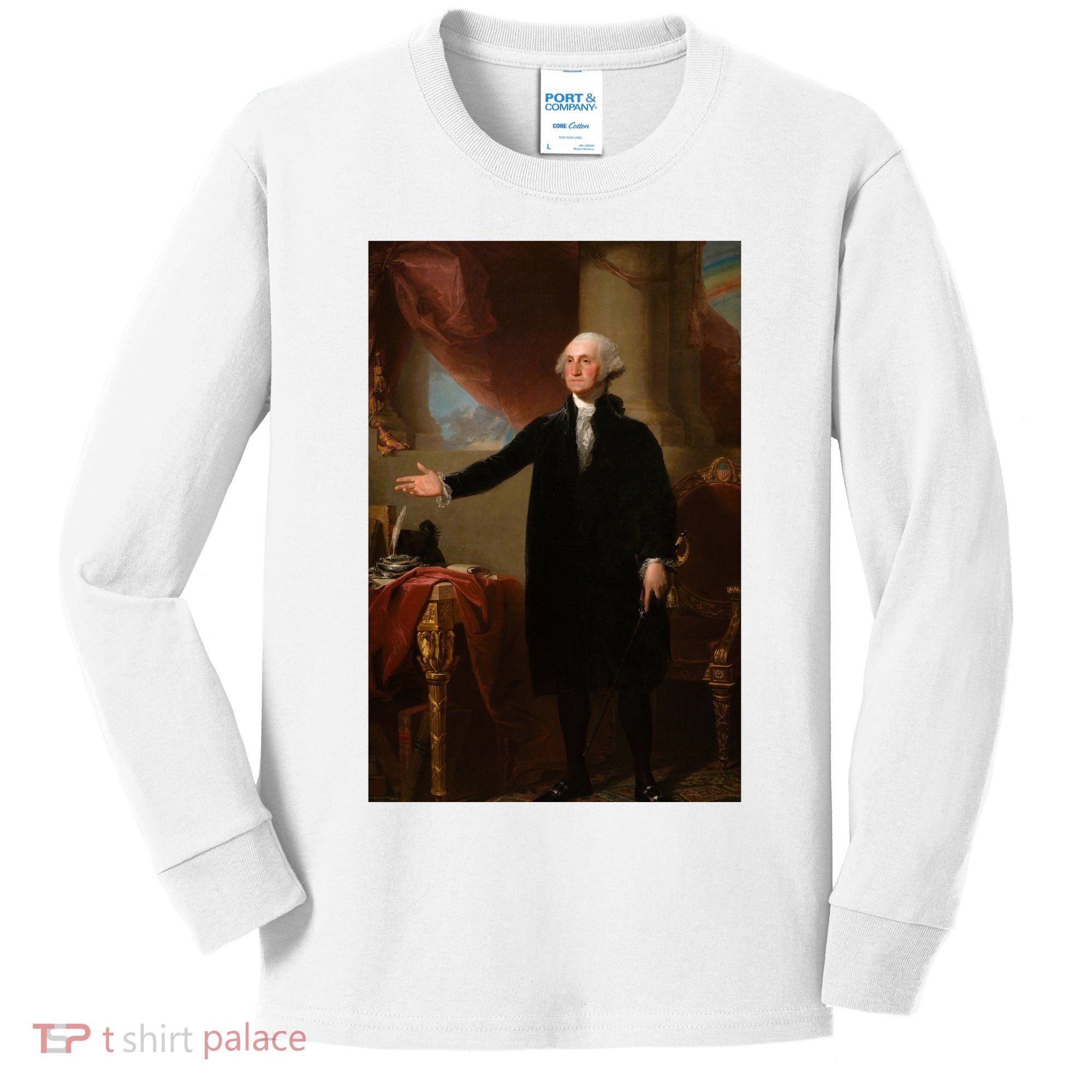 George Washington Portrait Kids Long Sleeve Shirt