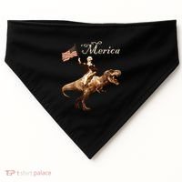George Washington Riding A Tyrannosaurus Rex Merica USA-Made Doggie Bandana thumb 0