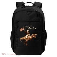 George Washington Riding A Tyrannosaurus Rex Merica Backpack thumb 0