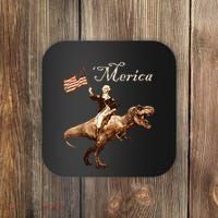 George Washington Riding A Tyrannosaurus Rex Merica Coaster thumb 0