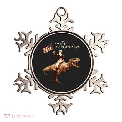 George Washington Riding A Tyrannosaurus Rex Merica Ornament