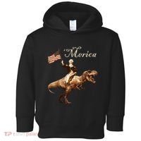 George Washington Riding A Tyrannosaurus Rex Merica Toddler Hoodie thumb 0