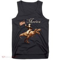 George Washington Riding A Tyrannosaurus Rex Merica Tank Top thumb 0