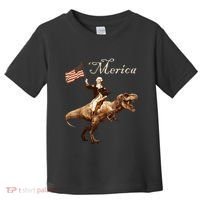 George Washington Riding A Tyrannosaurus Rex Merica Toddler T-Shirt thumb 0