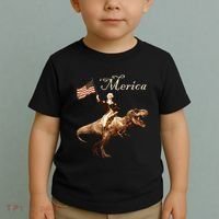 George Washington Riding A Tyrannosaurus Rex Merica Toddler T-Shirt thumb 2
