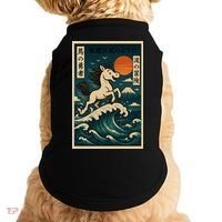 Galloping Waves Retro Japanese Surfing Horse Adventure Doggie Tank thumb 0
