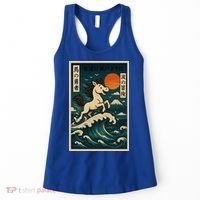Galloping Waves Retro Japanese Surfing Horse Adventure Women's Tank Top thumb 0