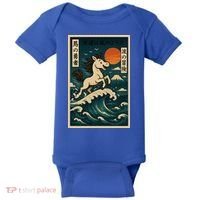 Galloping Waves Retro Japanese Surfing Horse Adventure Baby Bodysuit thumb 0