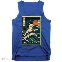 Galloping Waves Retro Japanese Surfing Horse Adventure Tank Top thumb 0
