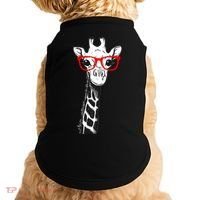 Giraffe With Red Glasses Gift For Zoo Animal Lovers Gift Doggie Tank thumb 0