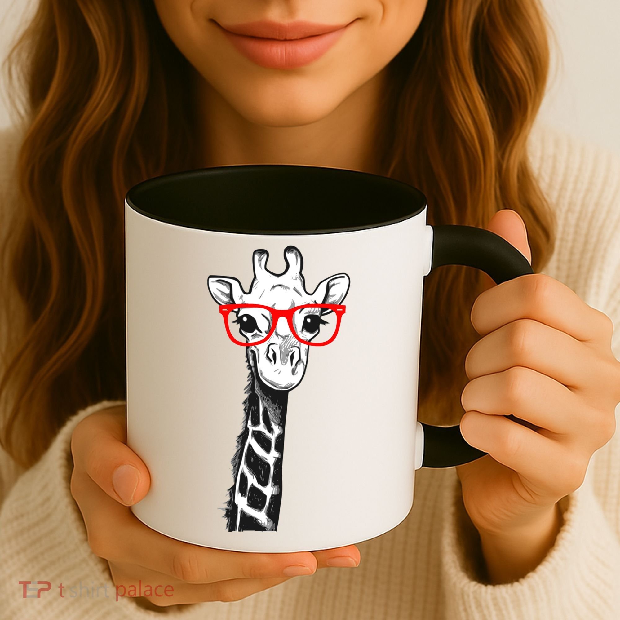 Giraffe With Red Glasses Gift For Zoo Animal Lovers Gift Coffee Mug