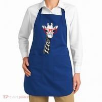 Giraffe With Red Glasses Gift For Zoo Animal Lovers Gift Apron thumb 2