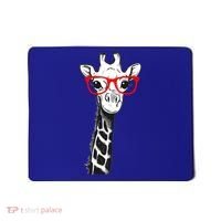 Giraffe With Red Glasses Gift For Zoo Animal Lovers Gift Mousepad thumb 0