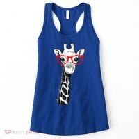 Giraffe With Red Glasses Gift For Zoo Animal Lovers Gift Women's Tank Top thumb 0