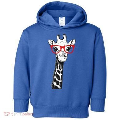 Giraffe With Red Glasses Gift For Zoo Animal Lovers Gift Toddler Hoodie