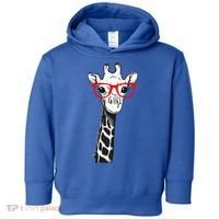 Giraffe With Red Glasses Gift For Zoo Animal Lovers Gift Toddler Hoodie thumb 0