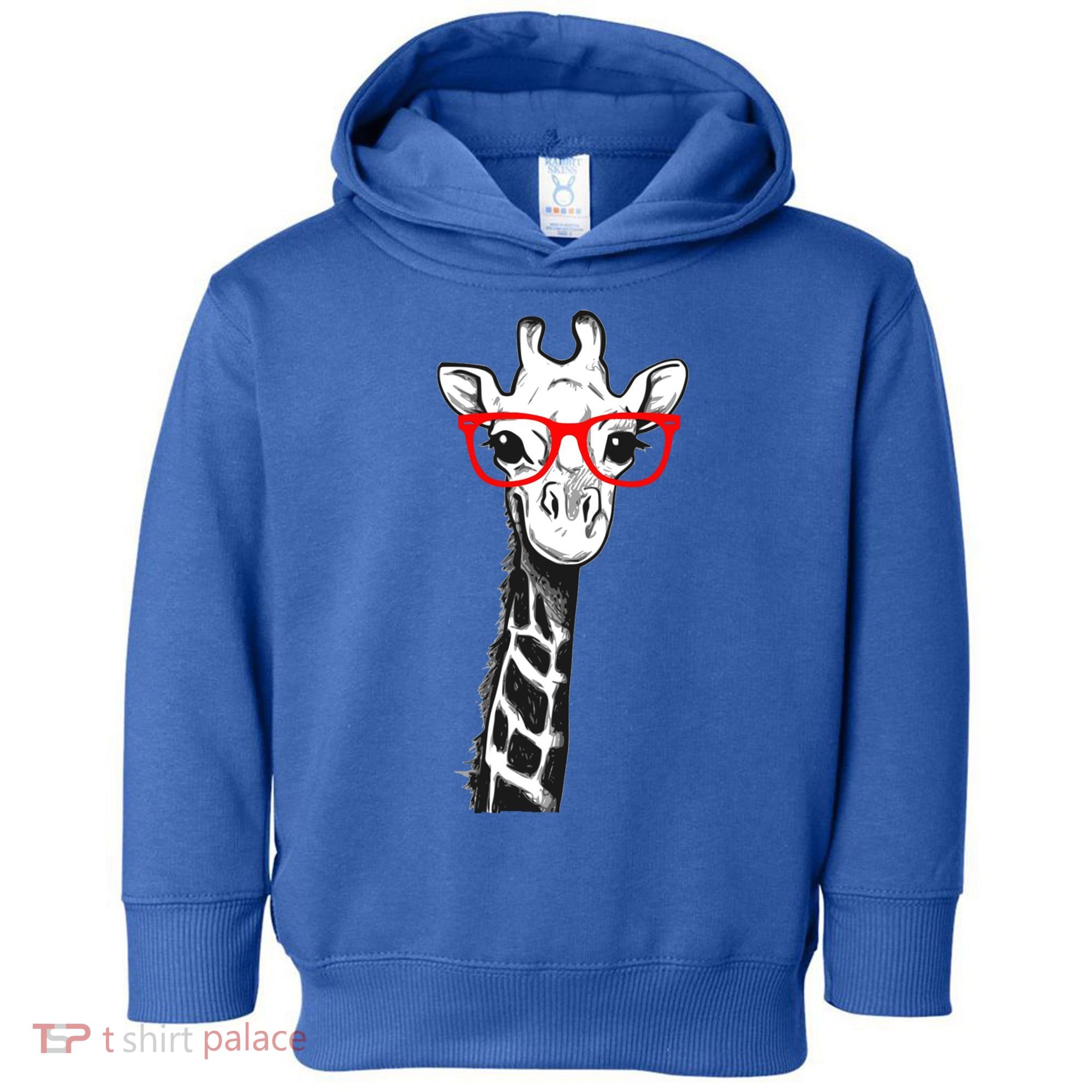 Giraffe With Red Glasses Gift For Zoo Animal Lovers Gift Toddler Hoodie