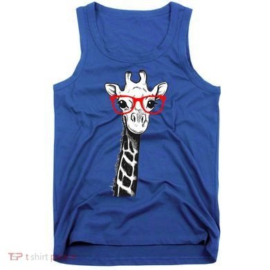 Giraffe With Red Glasses Gift For Zoo Animal Lovers Gift Tank Top