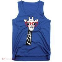 Giraffe With Red Glasses Gift For Zoo Animal Lovers Gift Tank Top thumb 0