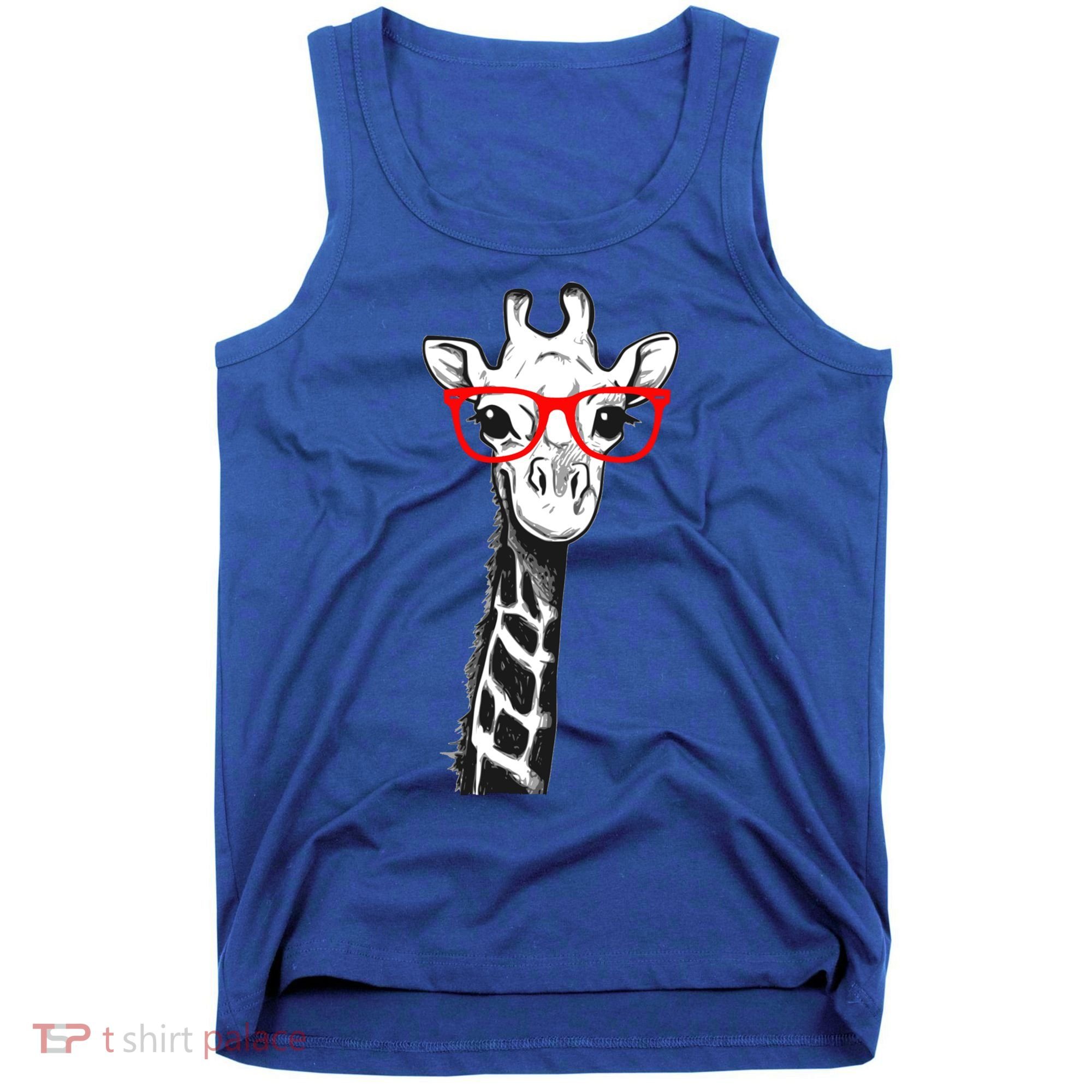 Giraffe With Red Glasses Gift For Zoo Animal Lovers Gift Tank Top