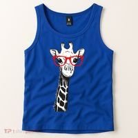 Giraffe With Red Glasses Gift For Zoo Animal Lovers Gift Tank Top thumb 2