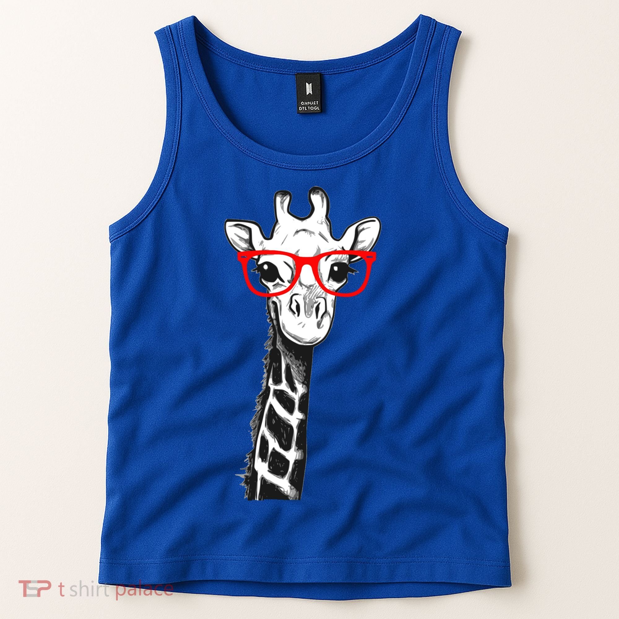 Giraffe With Red Glasses Gift For Zoo Animal Lovers Gift Tank Top
