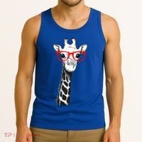 Giraffe With Red Glasses Gift For Zoo Animal Lovers Gift Tank Top thumb 3