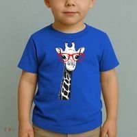 Giraffe With Red Glasses Gift For Zoo Animal Lovers Gift Toddler T-Shirt thumb 2