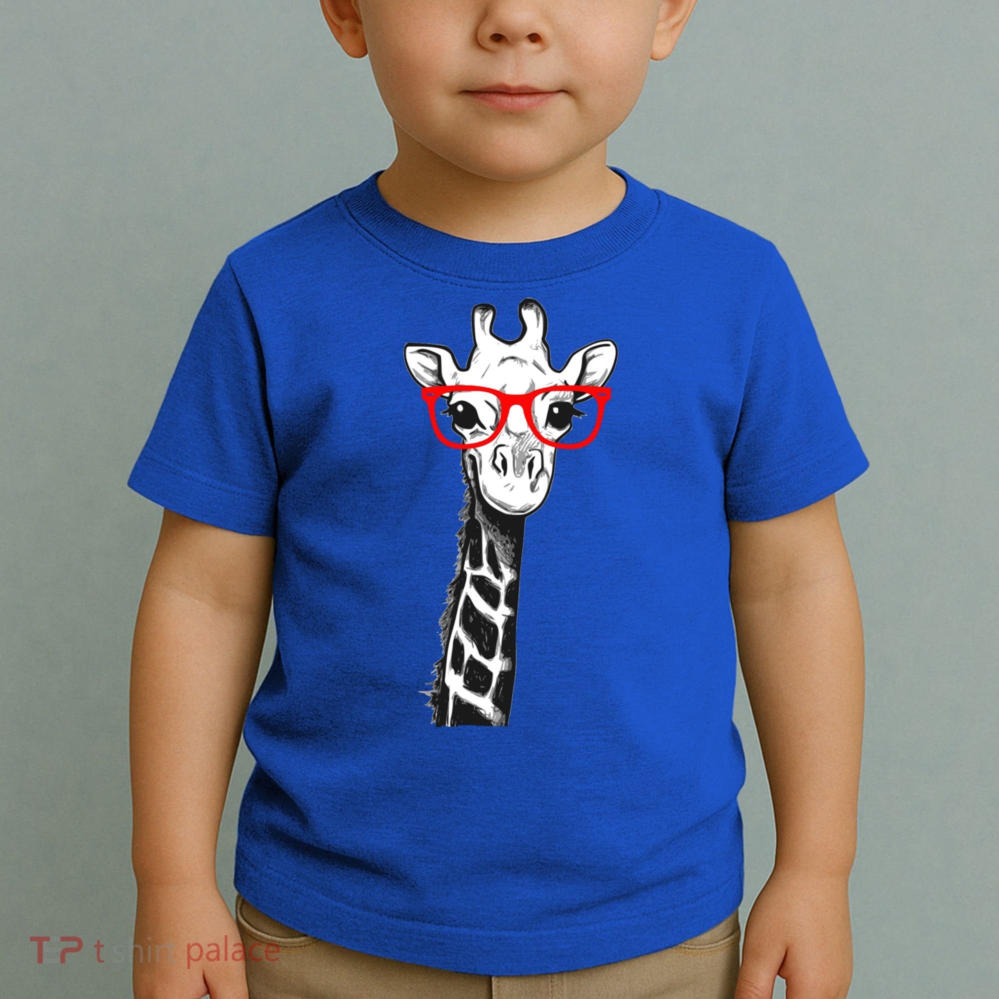 Giraffe With Red Glasses Gift For Zoo Animal Lovers Gift Toddler T-Shirt