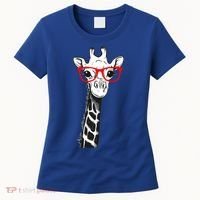 Giraffe With Red Glasses Gift For Zoo Animal Lovers Gift Women's T-Shirt thumb 0